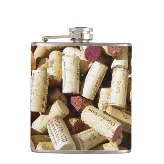 Cooler Wein Cork Vinyl Wrapped Flask! Flachmann (Vorderseite)