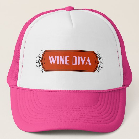 Cooler Wein-Diva-Hut! Truckerkappe (Vorderseite)
