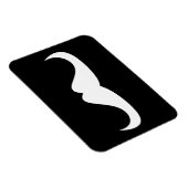 Cooler weißer Handlebar-Schnurrbart auf schwarz Magnet (Rechte Seite)