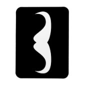 Cooler weißer Handlebar-Schnurrbart auf schwarz Magnet (Vertikal)