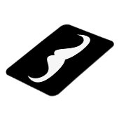 Cooler weißer Handlebar-Schnurrbart auf schwarz Magnet (Linke Seite)