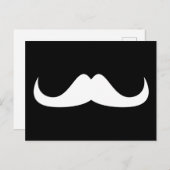 Cooler weißer Handlebar-Schnurrbart auf schwarz Postkarte (Vorne/Hinten)