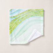 Cooler weißer Marmorstein Grüner Glitzer Badhandtuch Set (Waschlappen)