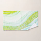 Cooler weißer Marmorstein Grüner Glitzer Badhandtuch Set (Handtuch)