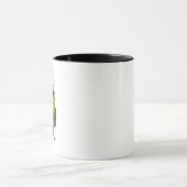 Cooler Wellensittich in grauem Pullover und Sonnen Tasse (Zentrum)