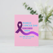 Cooler Weltkrebstag | Sie sind nicht allein Quotes Postkarte (Stehend Vorderseite)