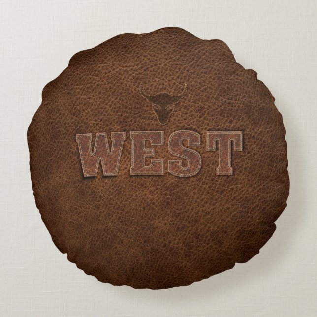 Cooler Western - Anpassen Rundes Kissen (Rückseite)