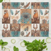 Cooler Western BoHo-Fliesenmuster Geschirrtuch (Gefaltet)