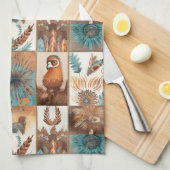 Cooler Western BoHo-Fliesenmuster Geschirrtuch (Viertel Falte)