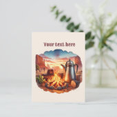 Cooler Western-Bonfire-Add-Meldung Postkarte (Stehend Vorderseite)