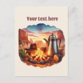 Cooler Western-Bonfire-Add-Meldung Postkarte (Vorderseite)