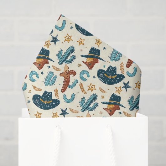 Cooler Western Cowboy gekachelt Seidenpapier (Geschenktüte)