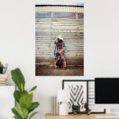 Cooler Western Cowgirl mit türkischer Fotografie Poster (Heimbüro)