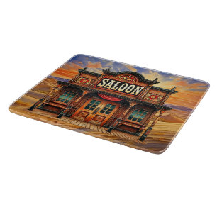 Cooler Western Saloon Mancave Bar Schneidebrett