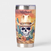 Cooler Western Schädelname Thermobecher (Vorderseite)