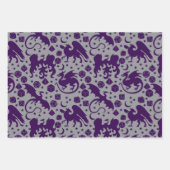 Cooler Whimsischer Drache & Würfel als Lila und ro Geschenkpapier Set (Vorderseite 3)