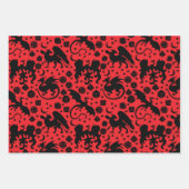 Cooler Whimsischer Drache & Würfel als Lila und ro Geschenkpapier Set (Vorderseite)