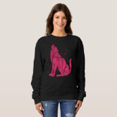 Cooler Wild-Pink-Wolf Howling Wildtiere Wolve Sweatshirt (Vorne ganz)
