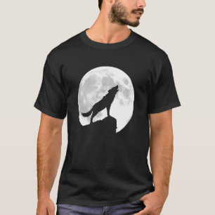 Cooler Wolf, der auf einem hellen, Vollmond-Hallow T-Shirt