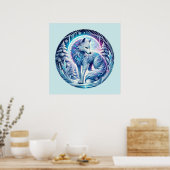 Cooler Wolf liebt Tier Poster (Küche)