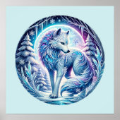 Cooler Wolf liebt Tier Poster (Vorne)