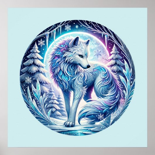 Cooler Wolf liebt Tier Poster (Vorne)