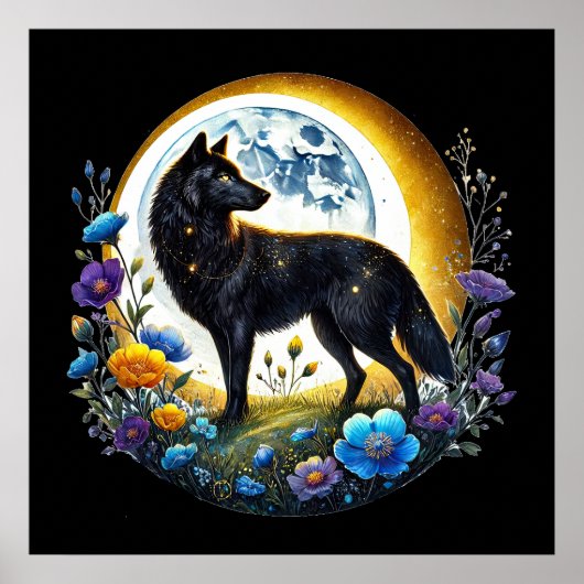 Cooler Wolf liebt Tier Poster (Vorne)