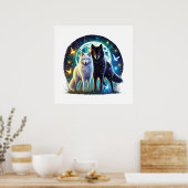 Cooler Wolf liebt Tier Poster (Küche)