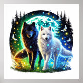 Cooler Wolf liebt Tier Poster (Vorne)