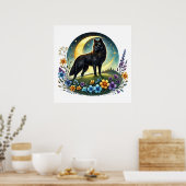 Cooler Wolf liebt Tier Poster (Küche)