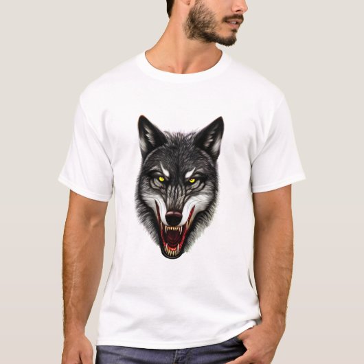Cooler Wolf-Porträt T-Shirt (Vorderseite)