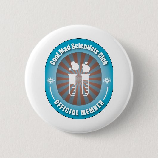 Cooler wütender Wissenschaftler-Verein Button (Vorderseite)
