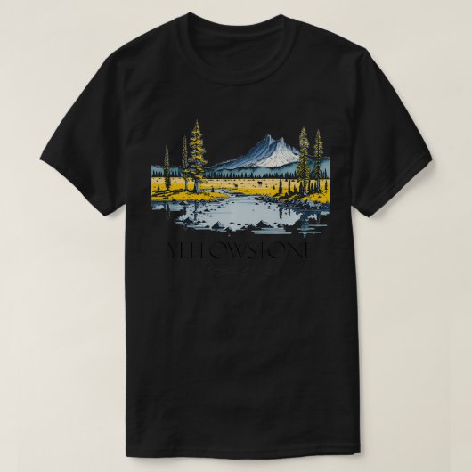 Cooler Yellowstone Nationalpark California T-Shirt (Design vorne)