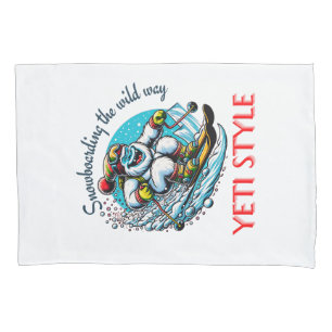 Cooler Yeti Ski Adventure Fun Kissenbezug