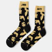 Cooler Yoga Doodle Niedliches Welpenmuster Socken (Linkes Detail)