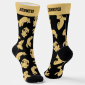 Cooler Yoga Doodle Niedliches Welpenmuster Socken (Gewinkelt)