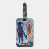 Cooler Yoga Surf Sunset Gepäcktag Gepäckanhänger (Rückseite vertikal)