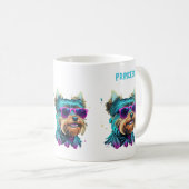 Cooler Yorkie Hund mit Sonnenbrille Kaffeetasse (VorderseiteRechts)
