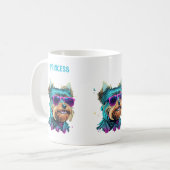 Cooler Yorkie Hund mit Sonnenbrille Kaffeetasse (Vorderseite Links)