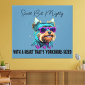 Cooler Yorkie Hund mit Sonnenbrille Leinwanddruck (Insitu (Wohnzimmer))