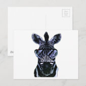 Cooler Zebra mit Gläsern Postkarte (Vorne/Hinten)