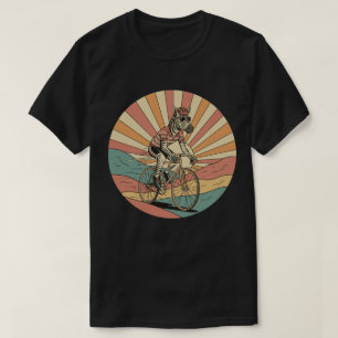 Cooler Zebra-Radfahrer - Retro Sonnenuntergang T-Shirt