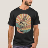 Cooler Zebra-Radfahrer - Retro Sonnenuntergang T-Shirt (Vorderseite)