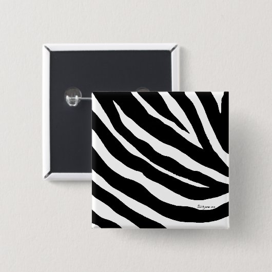 Cooler Zebra Stripes quadratisches Button (Vorne & Hinten)