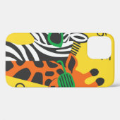 Cooler Zebra und Giraffe mit Brille auf gelb b Case-Mate iPhone Hülle (Rückseite (Horizontal))