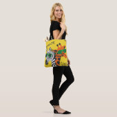 Cooler Zebra und Giraffe mit Brille auf gelb b Tasche (Am Model)