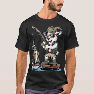 Cooler Ziegenangler beim Fang einer großen Bass T-Shirt