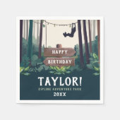 Cooler Ziplingwald Geburtstag Grüne Außenwelt Serviette (Vorderseite)