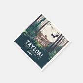 Cooler Ziplingwald Geburtstag Grüne Außenwelt Serviette (Ecke)