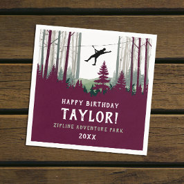 Cooler Ziplinwald Burgund Außenbereich Grüne Serviette